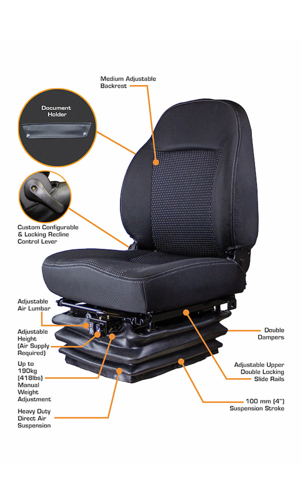 T774HD Refuse Truck Seat - Image 2
