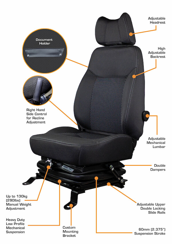 T822 HD HINO Mechanical Suspension Seat - Image 3